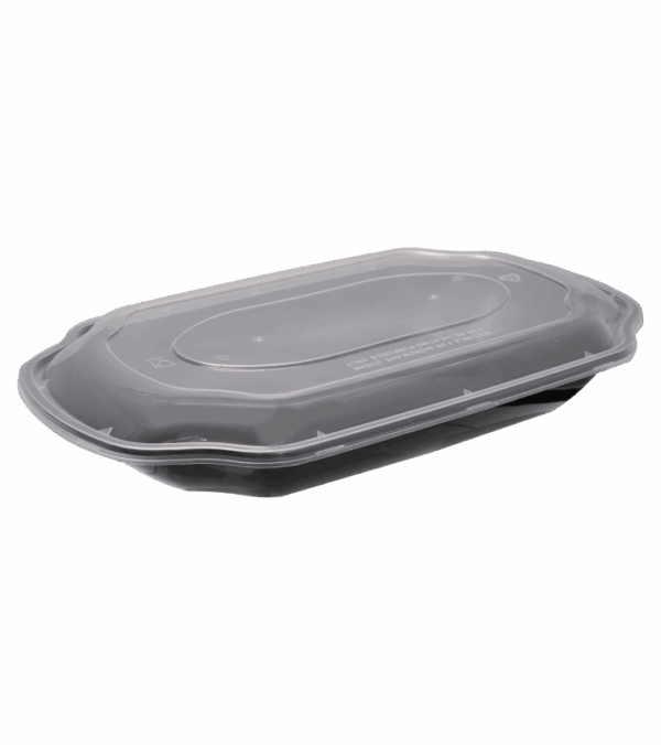 CONTAINER ΟΒΑΛ PP ΜΑΥΡΟ 1250ml Τ49 Μ/Κ 50Τ/2Π