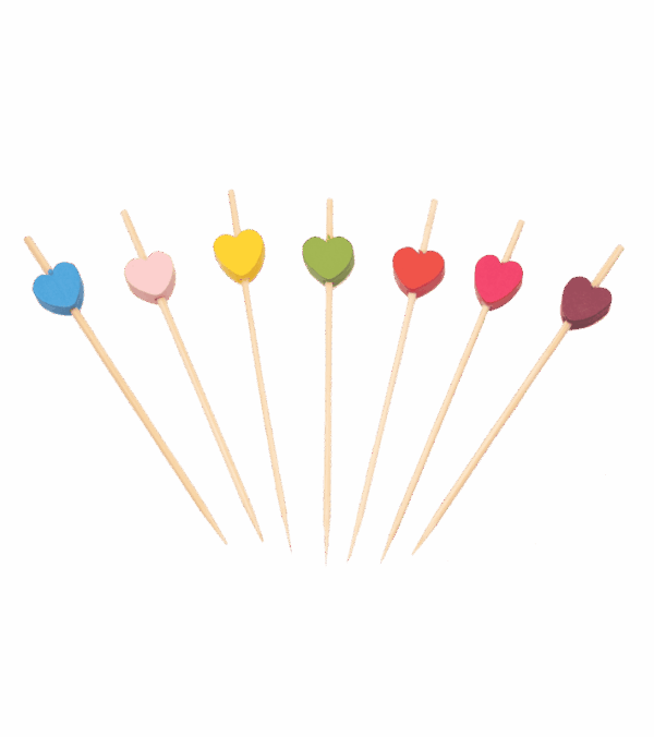 ΞΥΛΑΚΙΑ BAMBOO ΔΙΑΚΟΣΜΗΤΙΚΑ (ΚΑΡΔΙΑ) 9cm 100Τ/100Π