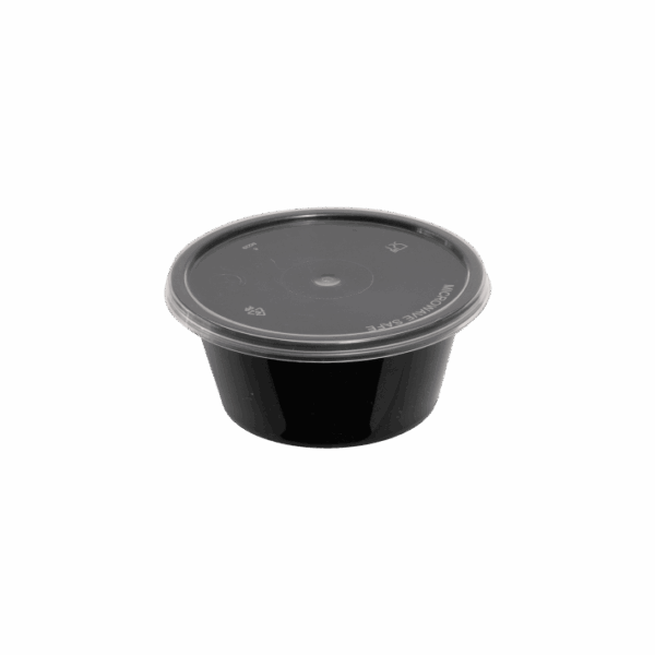 CONTAINER ΣΤΡΟΓΓ. PP ΜΑΥΡΟ ΜΕ ΑΠΟΣΠ. ΚΑΠΑΚΙ 2oz P65 50Τ/20Π