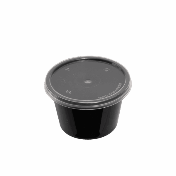 CONTAINER ΣΤΡΟΓΓ. PP ΜΑΥΡΟ ΜΕ ΑΠΟΣΠ. ΚΑΠΑΚΙ 4oz P66 50Τ/20Π