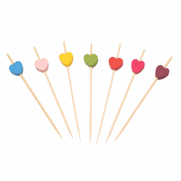 ΞΥΛΑΚΙΑ BAMBOO ΔΙΑΚΟΣΜΗΤΙΚΑ (ΚΑΡΔΙΑ) 9cm 100Τ/100Π